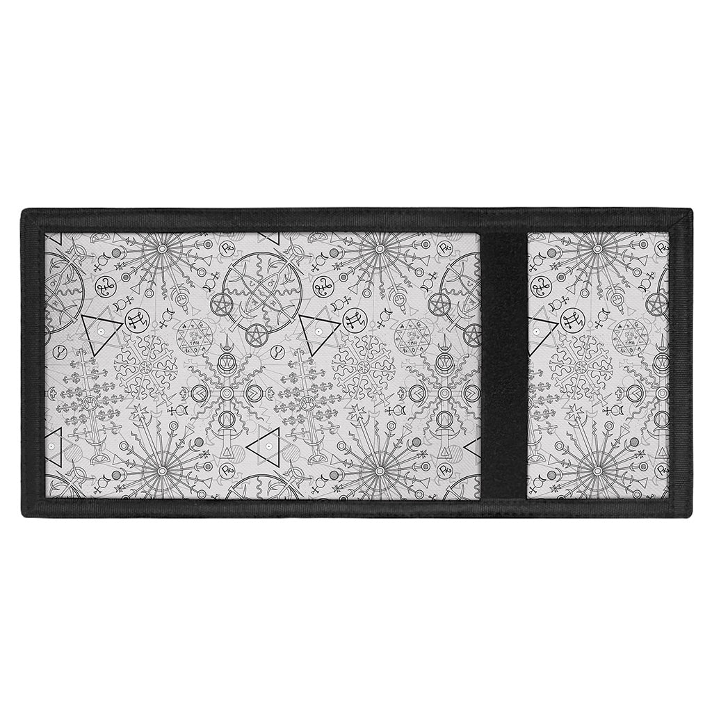 Grey And Black Mystical Wiccan Print Trifold Wallet