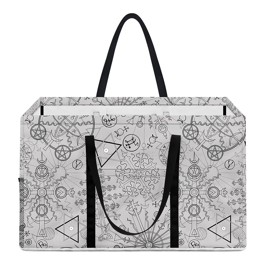 Grey And Black Mystical Wiccan Print Utility Tote Bag