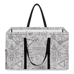Grey And Black Mystical Wiccan Print Utility Tote Bag