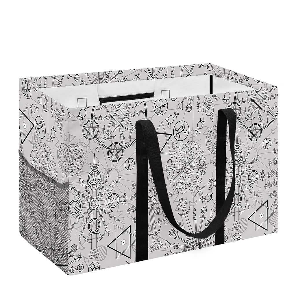 Grey And Black Mystical Wiccan Print Utility Tote Bag