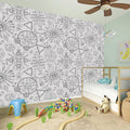 Grey And Black Mystical Wiccan Print Wall Sticker