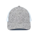 Grey And Black Mystical Wiccan Print White Mesh Trucker Hat