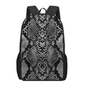 Grey And Black Snakeskin Print 17 Inch Backpack