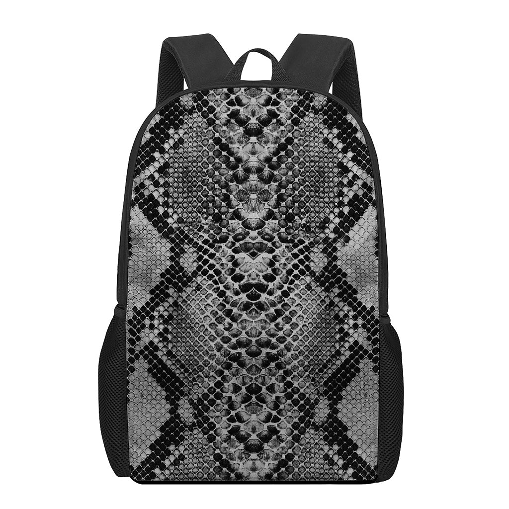 Grey And Black Snakeskin Print 17 Inch Backpack