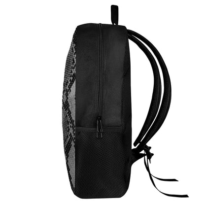 Grey And Black Snakeskin Print 17 Inch Backpack