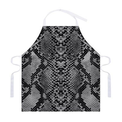 Grey And Black Snakeskin Print Adjustable Apron