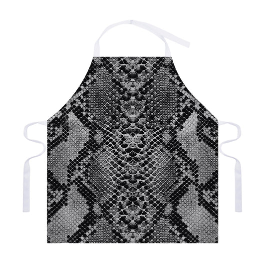 Grey And Black Snakeskin Print Adjustable Apron
