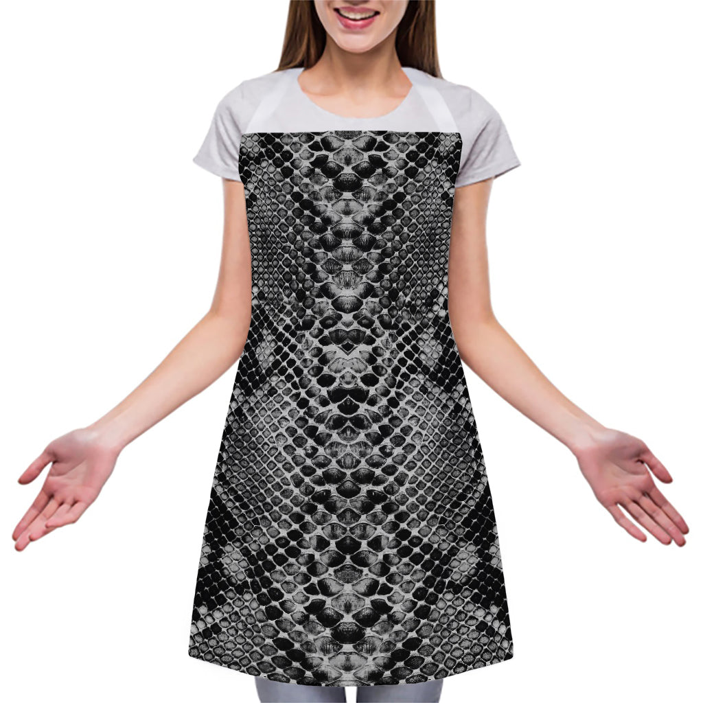 Grey And Black Snakeskin Print Adjustable Apron