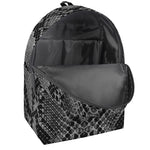 Grey And Black Snakeskin Print Backpack