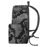Grey And Black Snakeskin Print Backpack