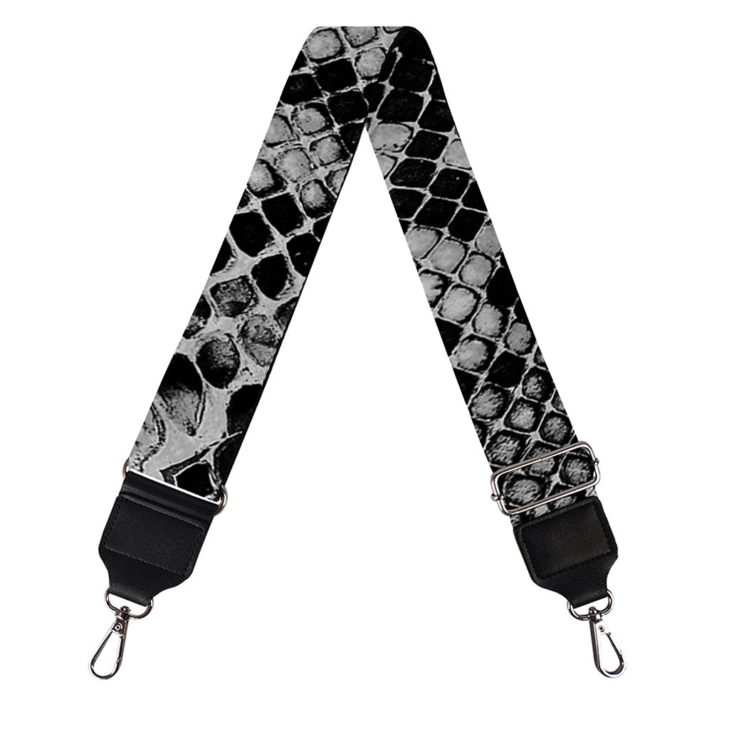 Grey And Black Snakeskin Print Bag Strap
