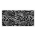 Grey And Black Snakeskin Print Beach Towel