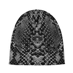 Grey And Black Snakeskin Print Beanie