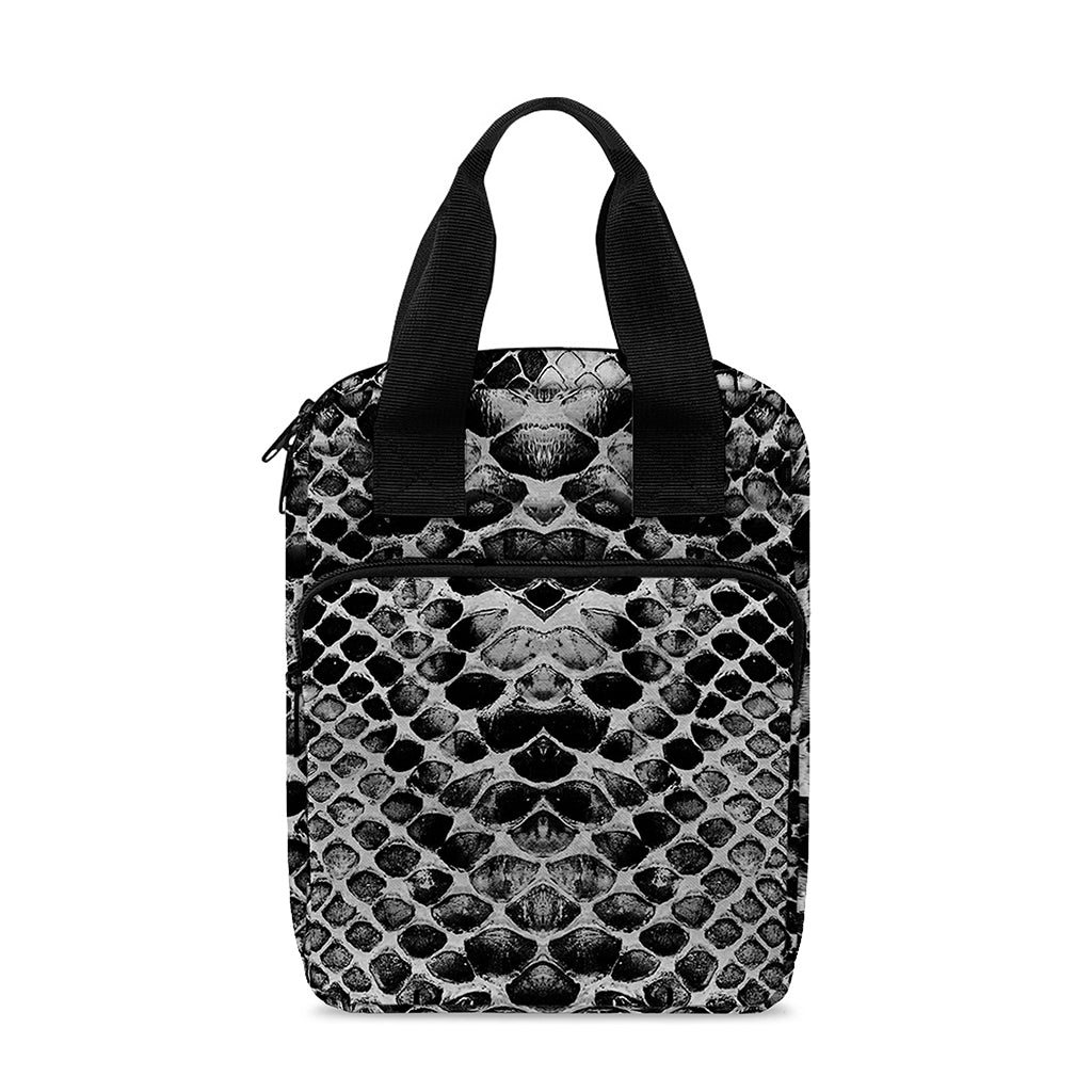 Grey And Black Snakeskin Print Bible Tote Bag