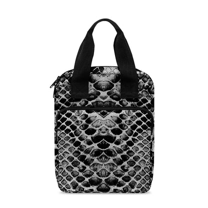 Grey And Black Snakeskin Print Bible Tote Bag