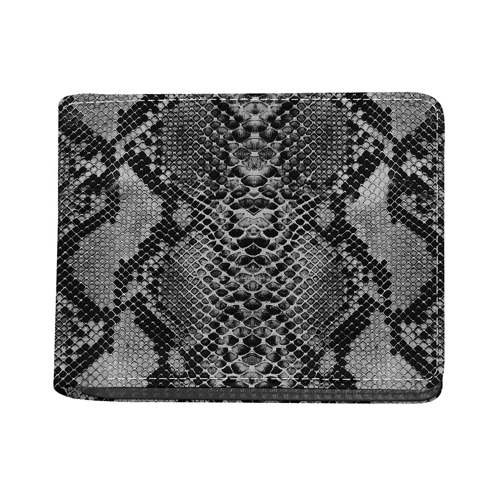 Grey And Black Snakeskin Print Bifold Wallet