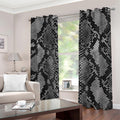 Grey And Black Snakeskin Print Dimout Grommet Curtains