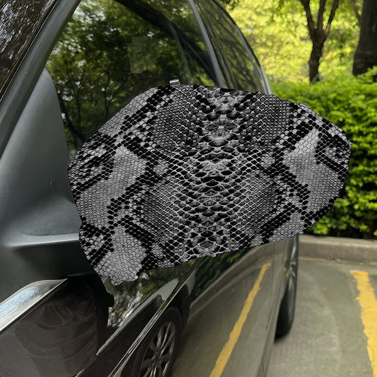 Grey And Black Snakeskin Print Car Side Mirror Covers