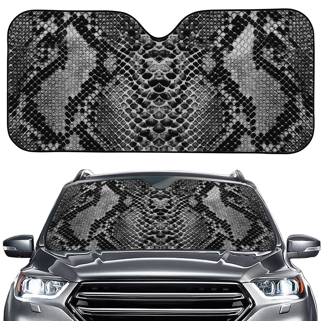 Grey And Black Snakeskin Print Car Windshield Sun Shade