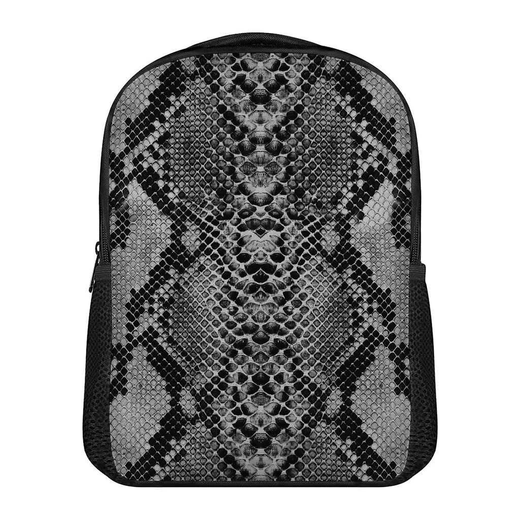 Grey And Black Snakeskin Print Casual Backpack