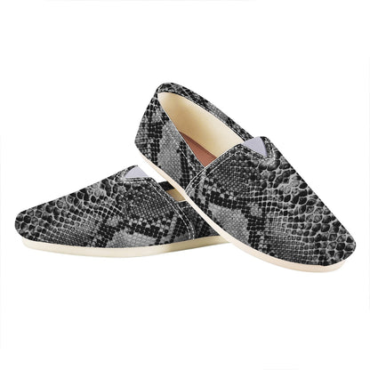 Grey And Black Snakeskin Print Casual Shoes