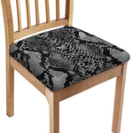 Grey And Black Snakeskin Print Chair Cushion Cover