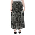 Grey And Black Snakeskin Print Chiffon Maxi Skirt