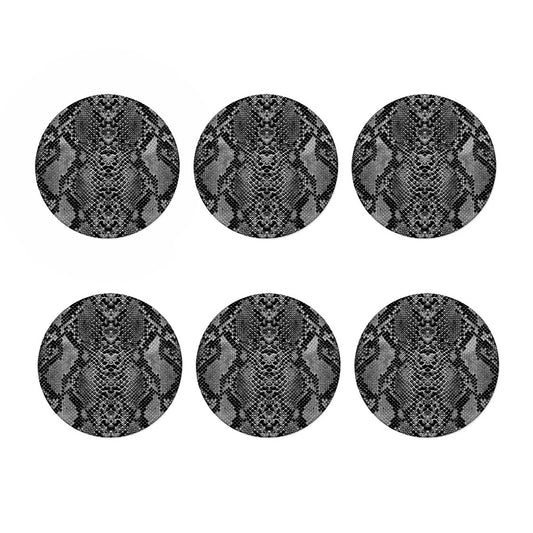 Grey And Black Snakeskin Print Coaster Set