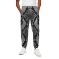 Grey And Black Snakeskin Print Cotton Sweatpants