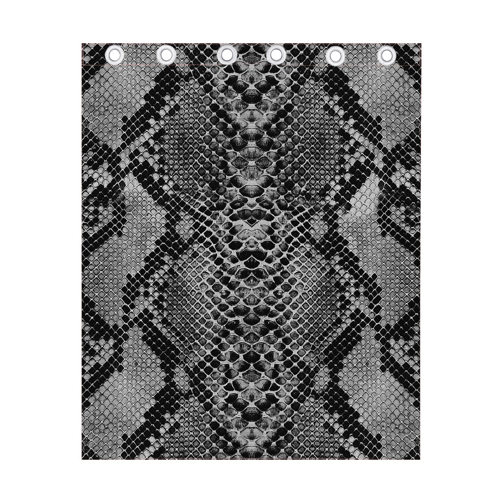 Grey And Black Snakeskin Print Curtain