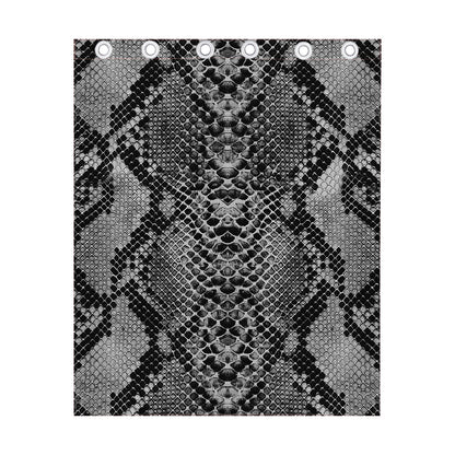 Grey And Black Snakeskin Print Curtain