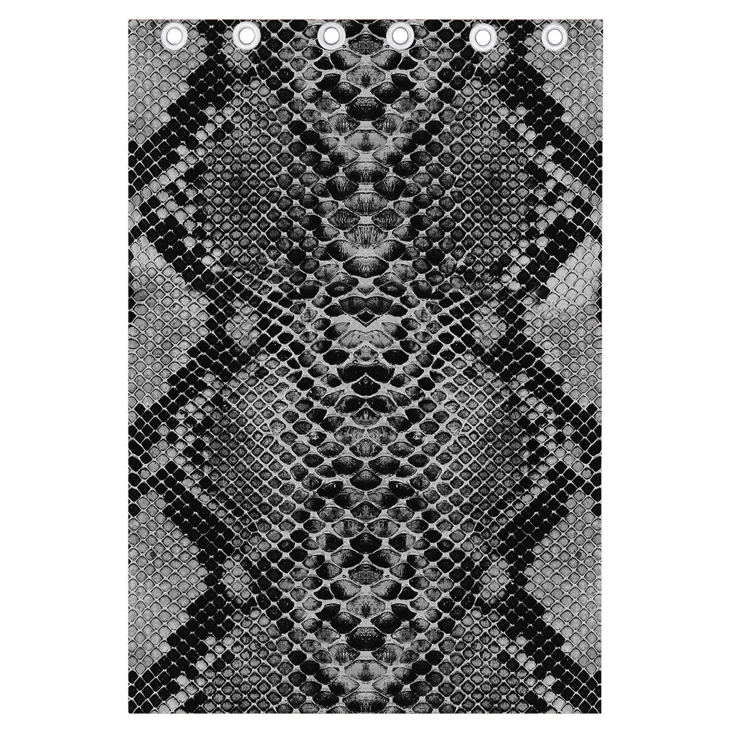 Grey And Black Snakeskin Print Curtain