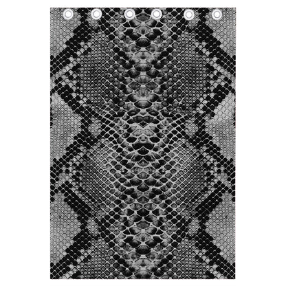 Grey And Black Snakeskin Print Curtain