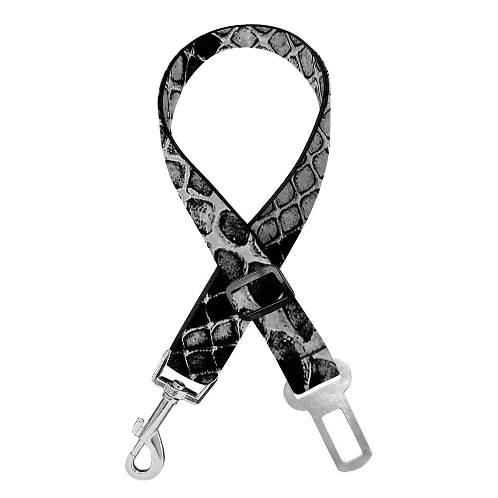 Grey And Black Snakeskin Print Dog Seat Belt