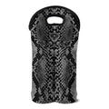 Grey And Black Snakeskin Print Double Neoprene Wine Tote