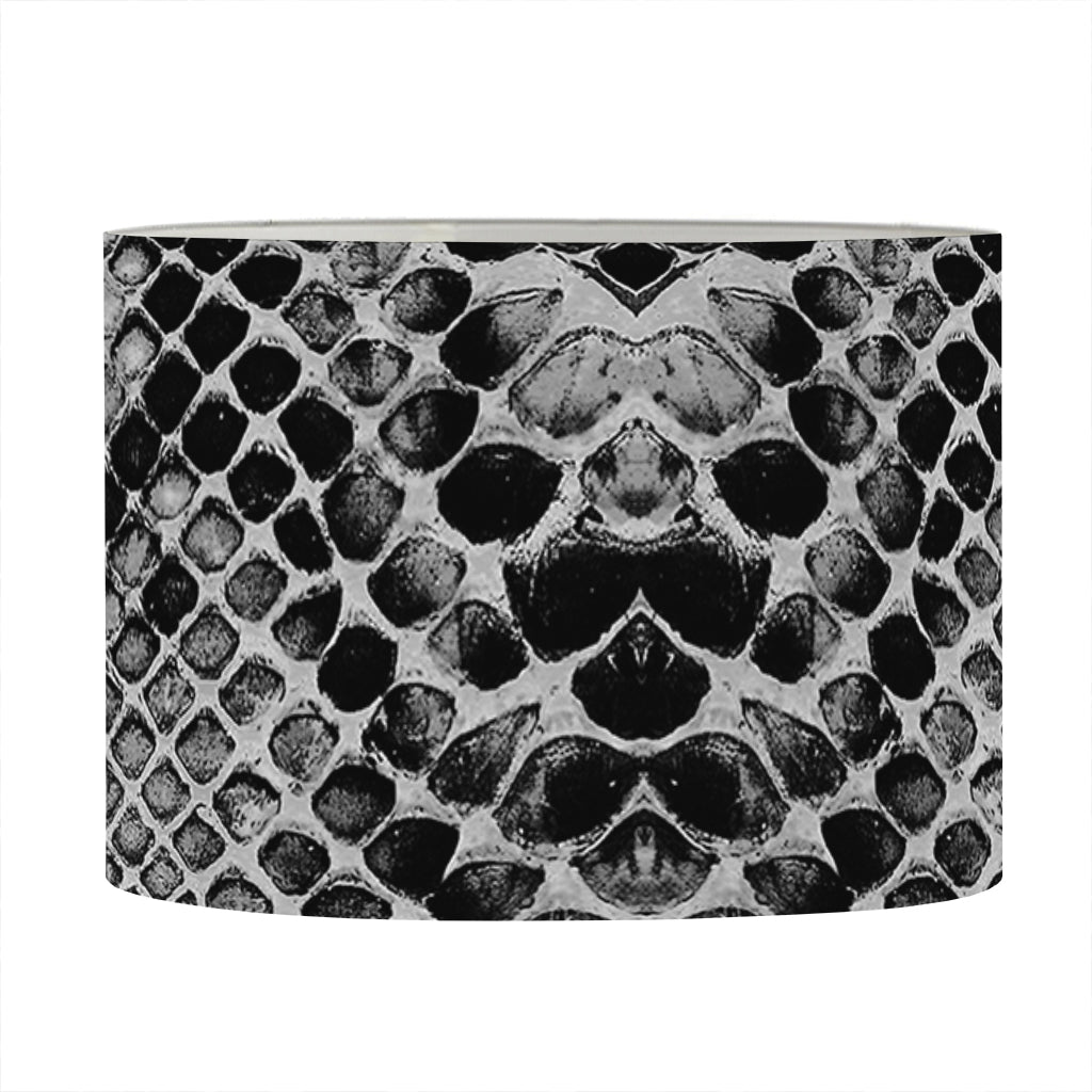 Grey And Black Snakeskin Print Drum Lamp Shade