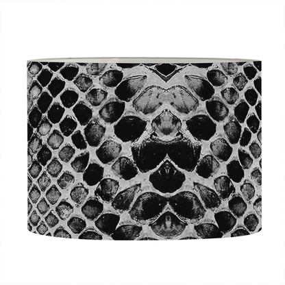 Grey And Black Snakeskin Print Drum Lamp Shade