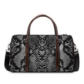 Grey And Black Snakeskin Print Duffel Bag