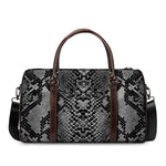Grey And Black Snakeskin Print Duffle Bag