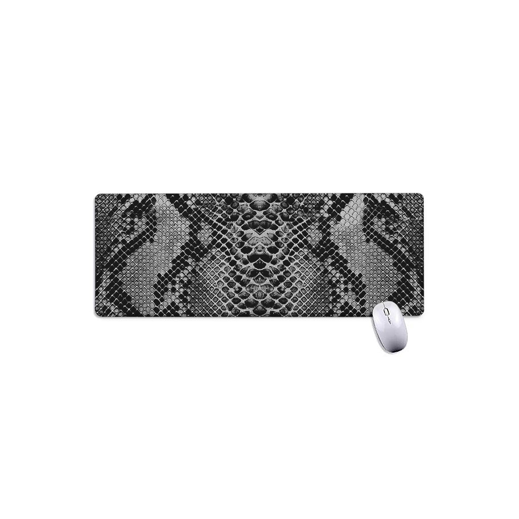 Grey And Black Snakeskin Print Extended Mouse Pad