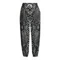 Grey And Black Snakeskin Print Fleece Lined Knit Pants