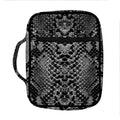 Grey And Black Snakeskin Print Front Pocket Bible Bag