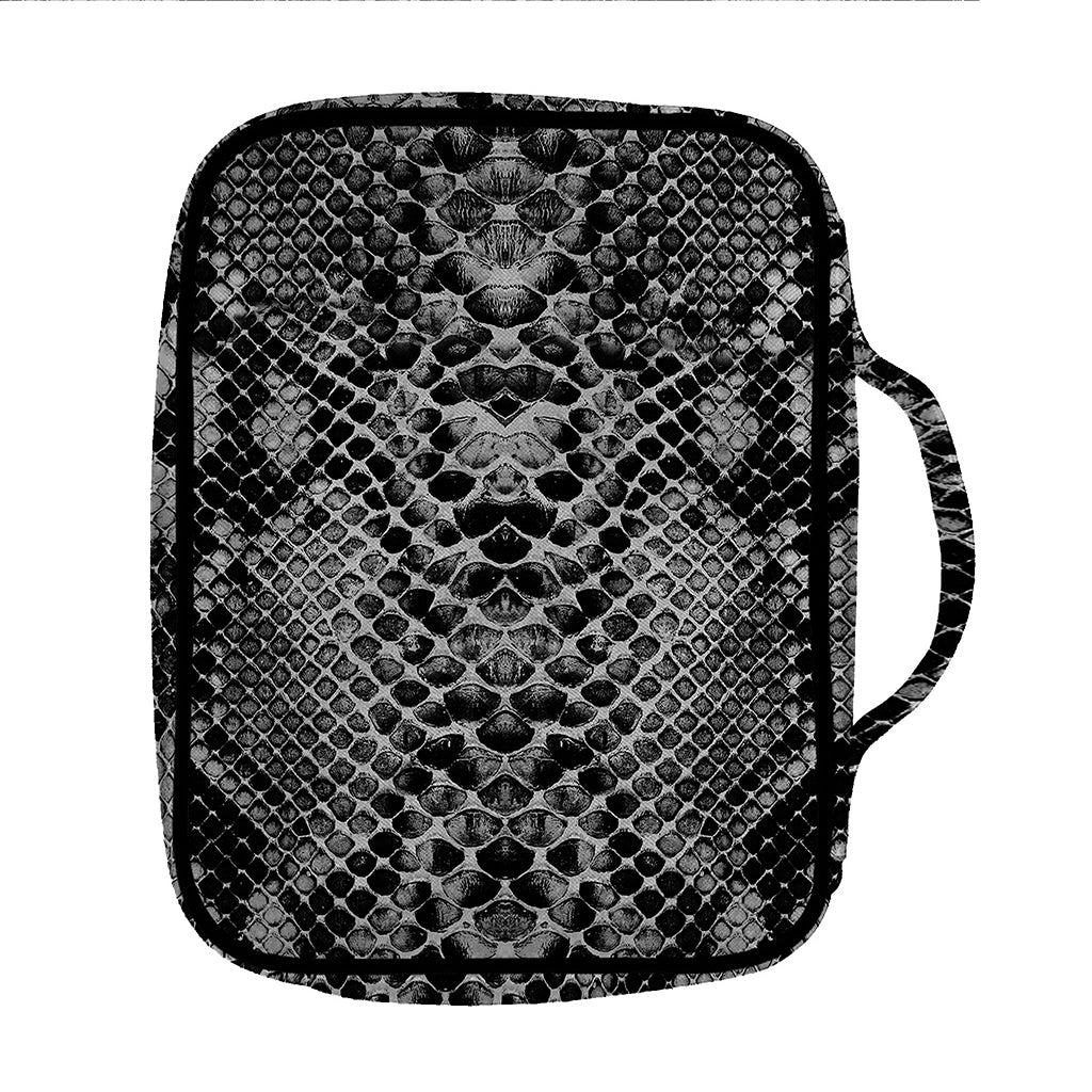 Grey And Black Snakeskin Print Front Pocket Bible Bag