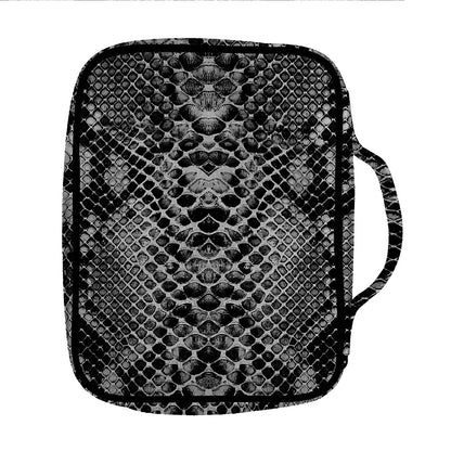 Grey And Black Snakeskin Print Front Pocket Bible Bag