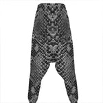 Grey And Black Snakeskin Print Hammer Pants