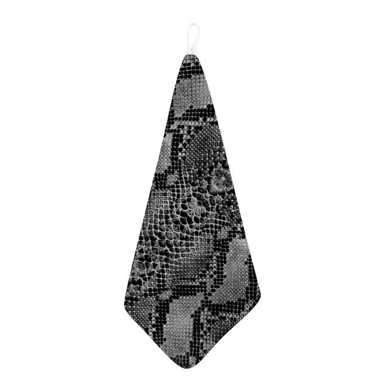 Grey And Black Snakeskin Print Hand Towel