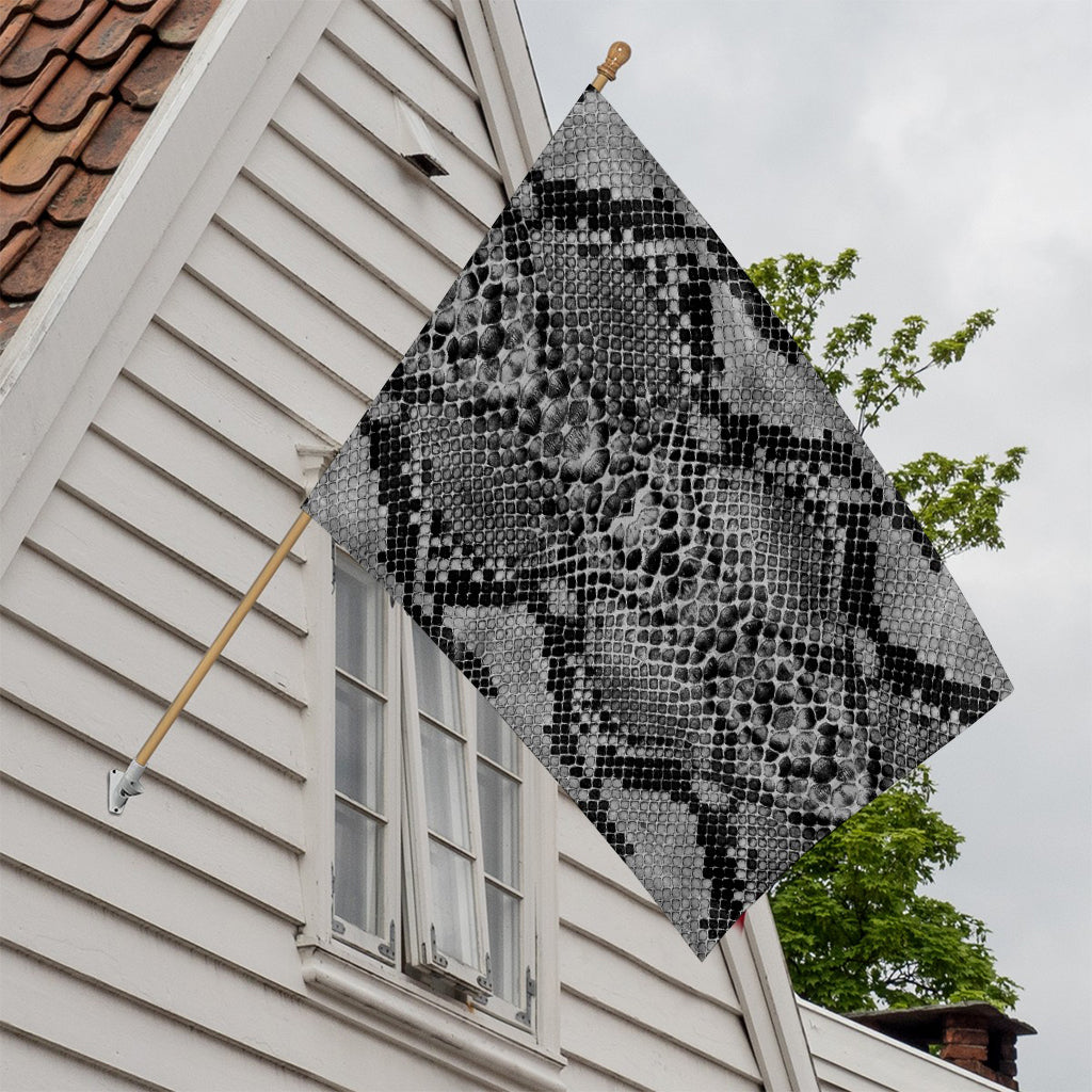 Grey And Black Snakeskin Print House Flag