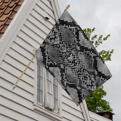 Grey And Black Snakeskin Print House Flag
