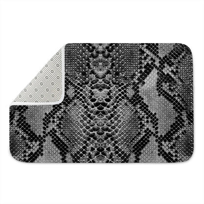 Grey And Black Snakeskin Print Indoor Door Mat