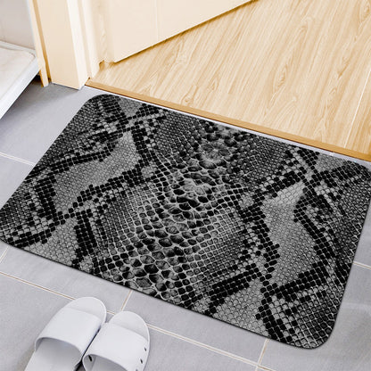 Grey And Black Snakeskin Print Indoor Door Mat